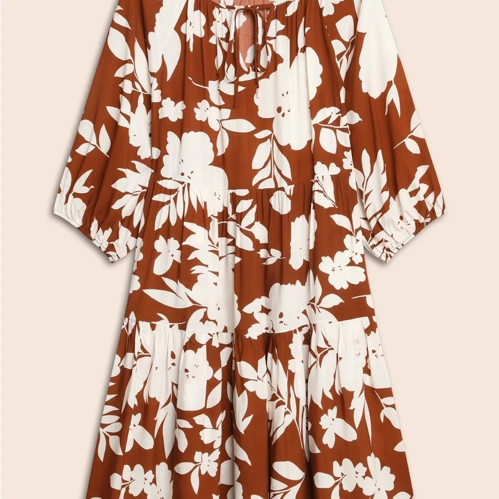 COPY - BloomChic Burnt Orange/White Dress w/pockets 18-20 NWT - Picture 7 of 13